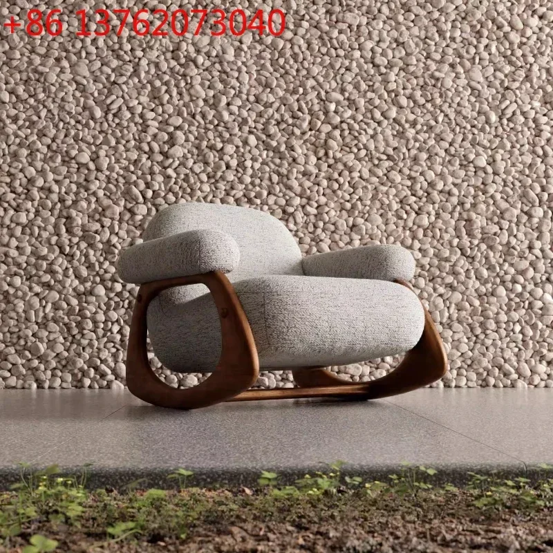 

Comfortable Rocking Living Room Chair Balcony Comfy Grey Chair Italian Fabric Sillones Para Sala De Estar Living Room Furniture