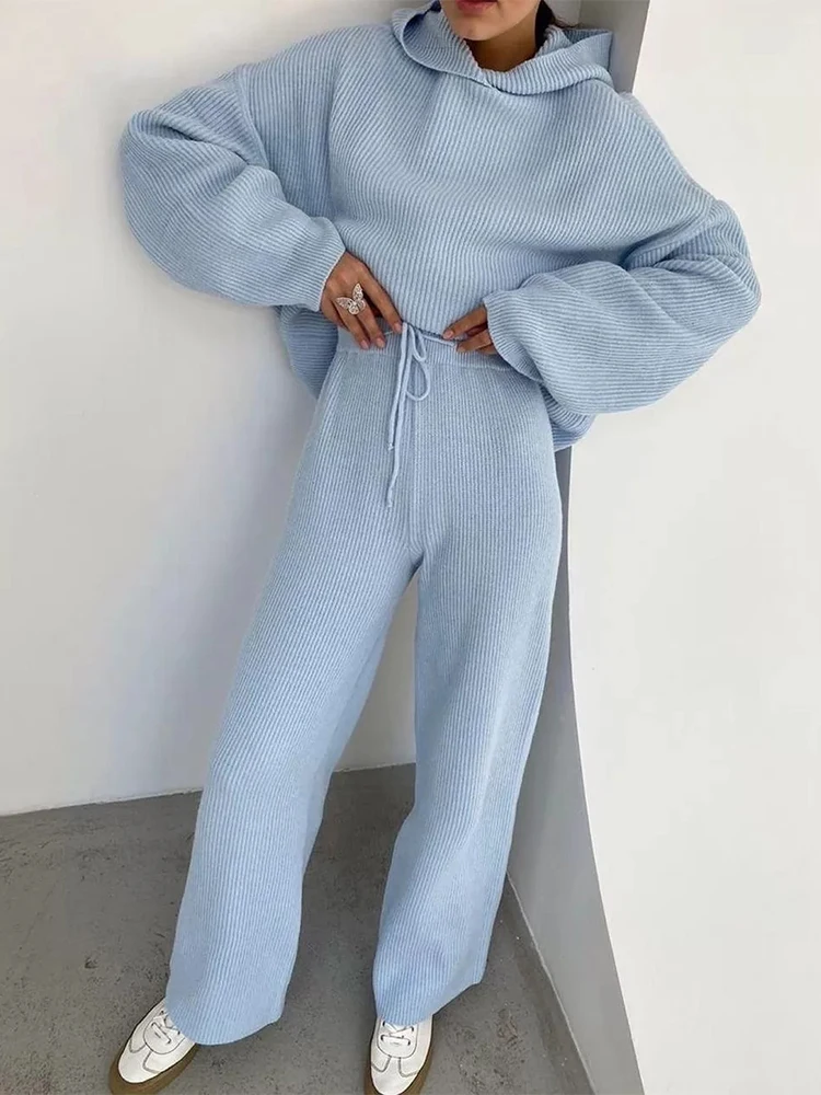 Pantaloni corti con cerniera con cappuccio solido Abito da donna Casual Manica intera Slim Fit Pantaloni lunghi a gamba dritta Set 2025 Autunno High Street Wear