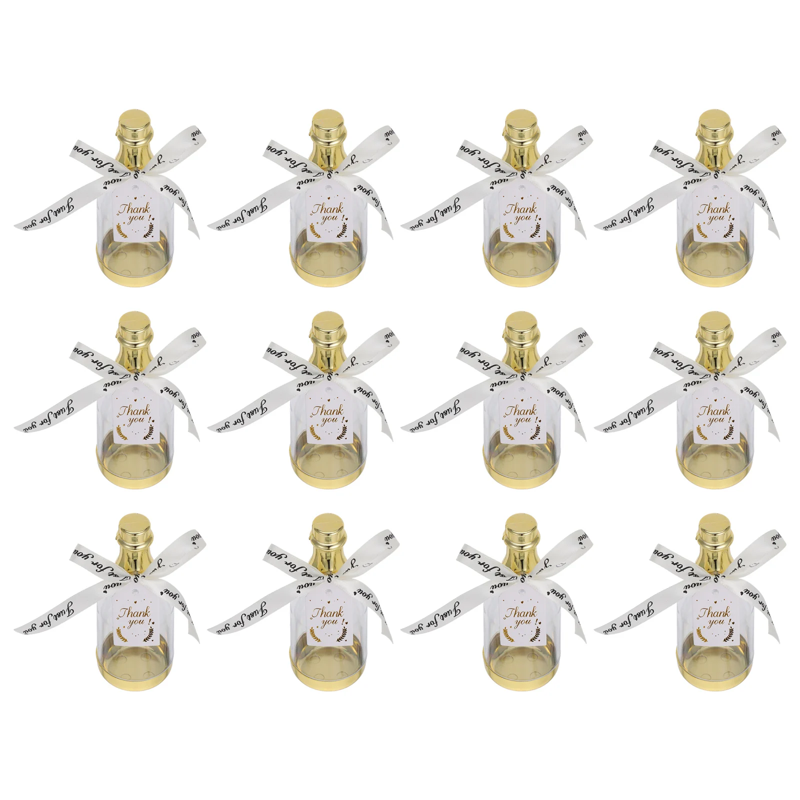 

12Pcs Candy Favor Boxes Mini Plastic Bottles Candy Containers for Wedding Birthday Bridal Shower Treats