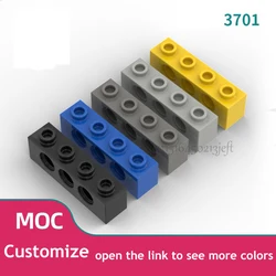 100pcs MOC Technical Parts Particles Thick Building Blocks 3701 1x4 with 3 Holes Perforated 3701 Bricks Assembles Beams Kid Toys