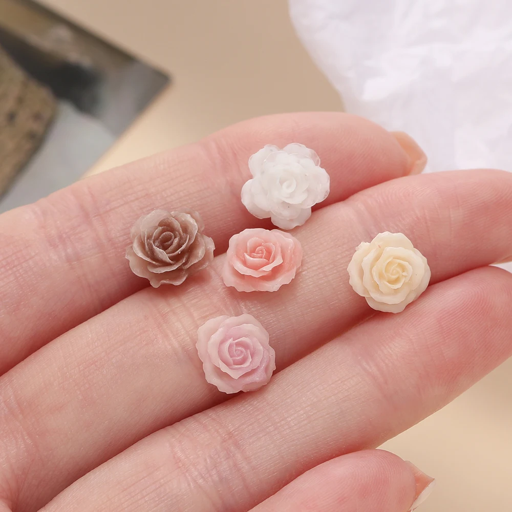20/50pcs No Hole Resin Flower Nail Art Charms Flatback Decorations for DIY Nail Art Decor Craft Accessories Resin Silicone Molds image 5