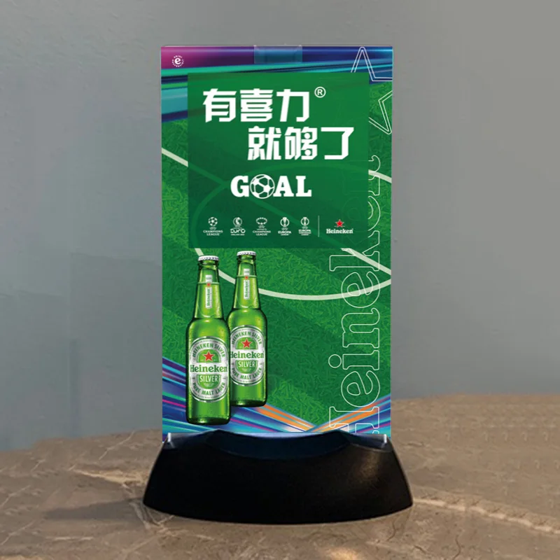 Led Acrylic Table Menu Display Holder Enterprise Sign Double-sided Inside Pages Tablet Stands for Restaurant Bar Ktv Senior Club