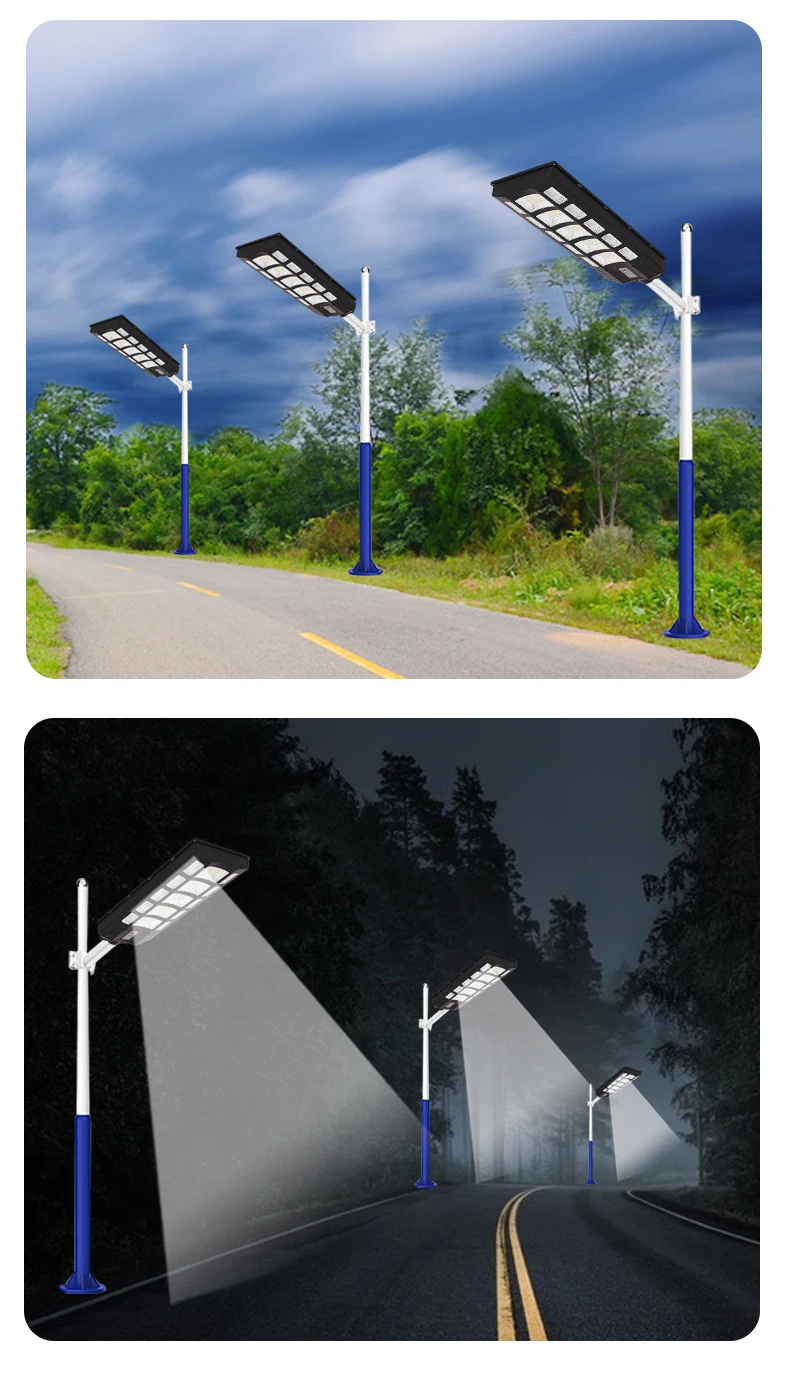 Nuevo farola LED Solar colorida RGB 300W 400W 500W 600W farola Solar Sensor de Radar Control remoto impermeable jardín