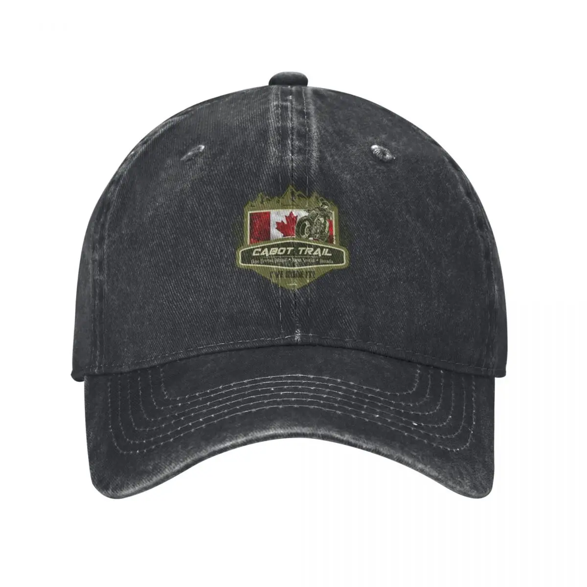 Cabot Trail Cape Breton Island Nova Scotia Canada Motorcycle Ive Done It! Sticker T-shirt 01 Baseball Cap