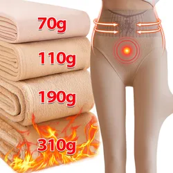 Women Winter Thicken Warm Tights Girls Thermal Stockings Leggings Sexy Translucent Fleece Velvet Tights Pantyhose Female Pants