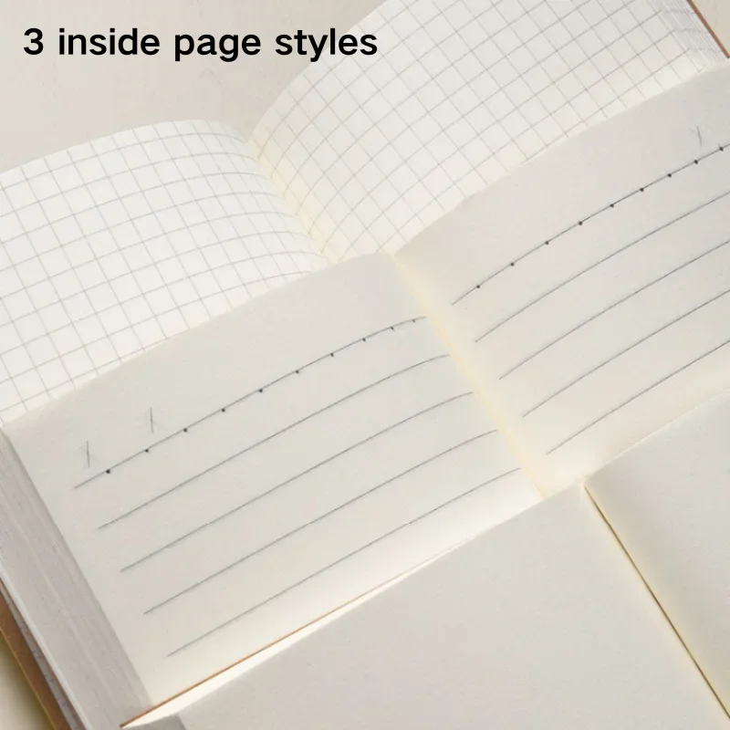 A6 Pocket Thickened Notebook 256 Pages 128 Sheets Line Blank Grid Inner Pages Kraft Paper Cover Small Notepad Book