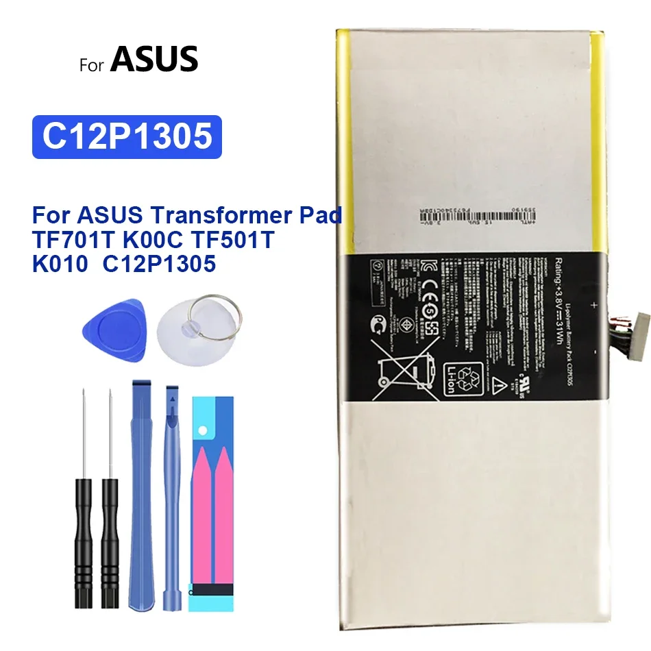 

Tablet Battery For ASUS Transformer Pad TF701T, K00C, TF501T, K010, C12P1305, 7900mAh, Track Code