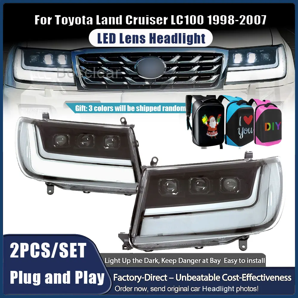 

Front Headlights Assembly for Toyota Land Cruiser LC100 4500/4700 1998-2007 LED Car Headlamps Daytime Running Light Turn signal