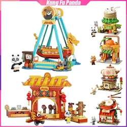 Kung Fu Panda Building Block Pirate Ship Gourmet Restaurant Desktop Decoration Puzzle Assembling Model Toy Birthday Gift for Kid