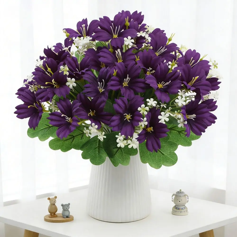 New UV Resistant Artificial Trumpet Flower Plastic Handmade Realistic Faux Blooms Realistic Fake Flower Bouquets Wedding