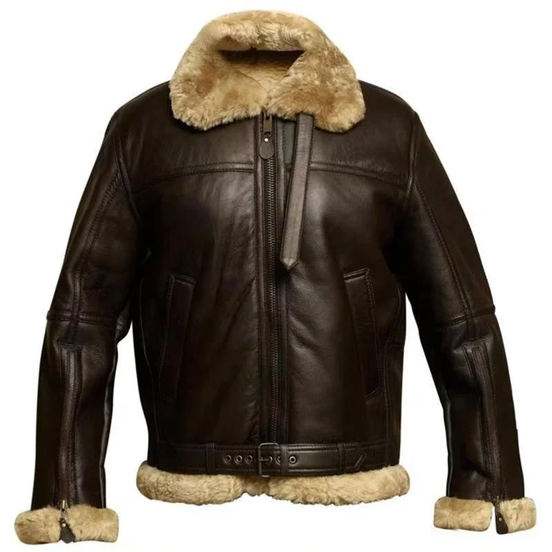 

Men's Winter Biker Jackets and Coats Lined Faux Fur Motorcycle Outerwear Fashion Suede Leather Warm Thickened Coat