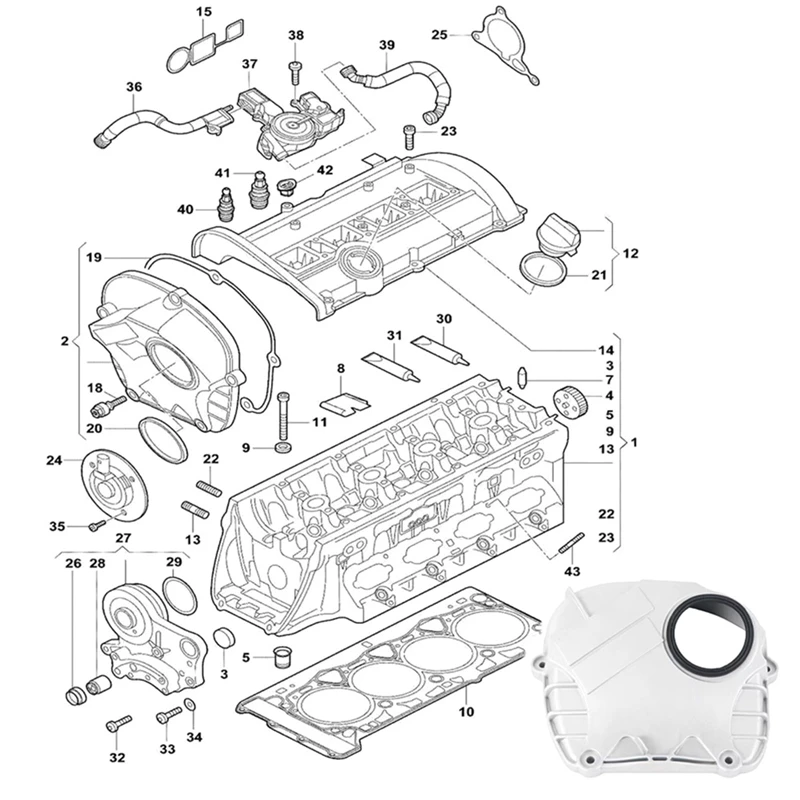 06H103269J For VW Passat CC Magotan Skoda A4 A5 Q3 Q5 A6 EA888 Timing Cover Timing Gauge Cover 06H103269L