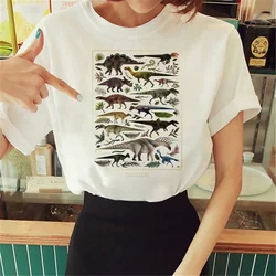 Dinosaur t shirt women streetwear graphic Tee female designer clothing