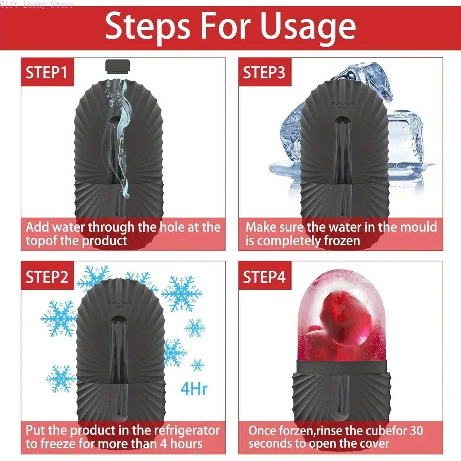 Ice Face Roller, แม่พิมพ์ซิลิโคนแบบใช้ซ้ําได้นวดหน้า Eye Facial Beauty Skin Care เครื่องมือใช้น้ําแข็งสําหรับรูขุมขนหดตัว