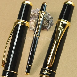 Duke High Grade Black & Golden Fountain Pen EF & F Nib 0.38 & 0.5mm For Writing Pen GFP005