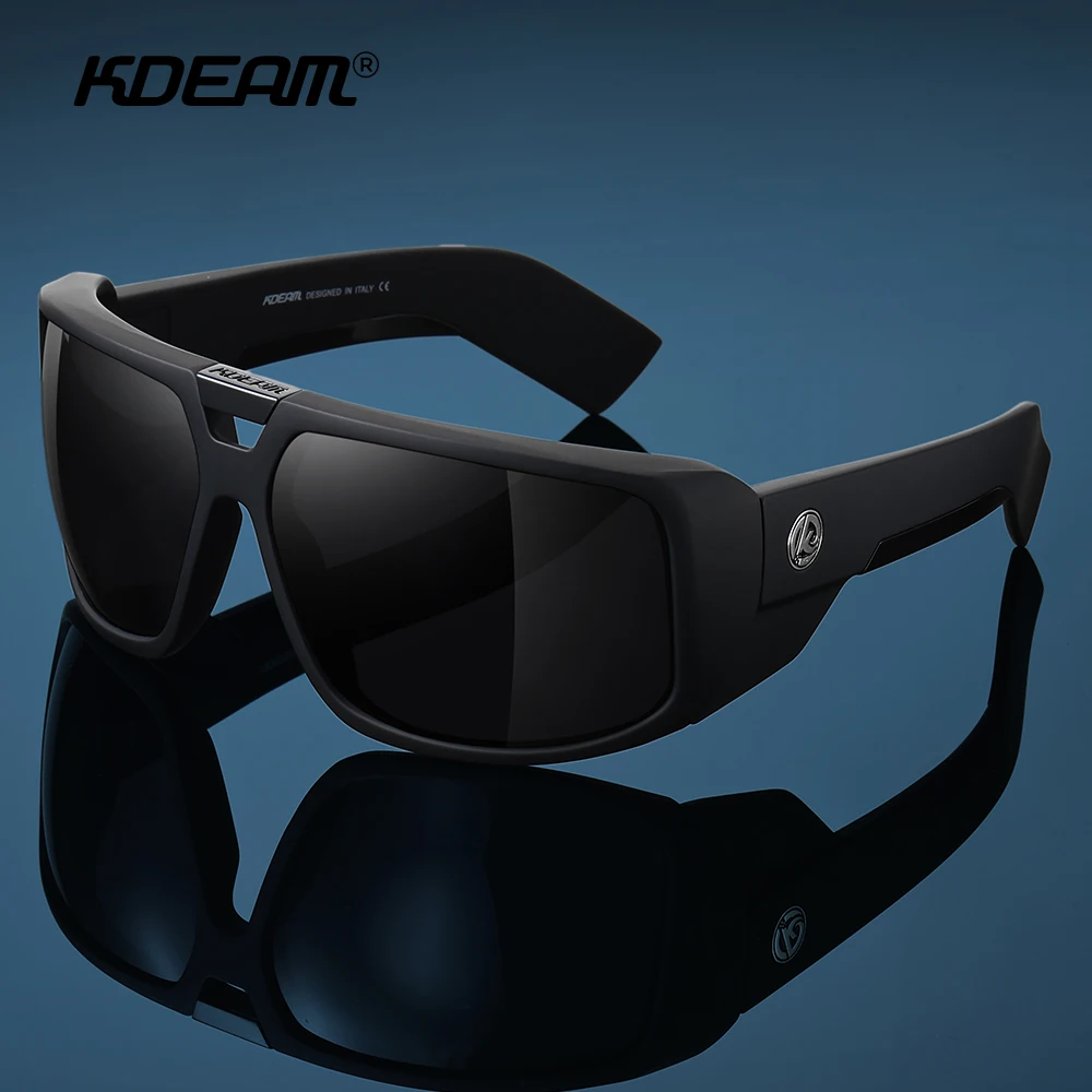 

KDEAM Brand Design Men's Polarized Sunglasses Outdoor Sports Cycling Goggles Mirrored 1.1MM Lens UV400 Gafas de sol Women Shades