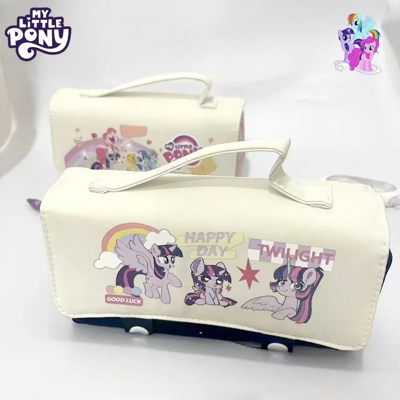 

Милый пенал My Little Pony с героями мультфильмов Twilight Sparkle Pinkie Pie, студенческая модная индивидуальная коробка для канцелярских принадлежностей большой емкости