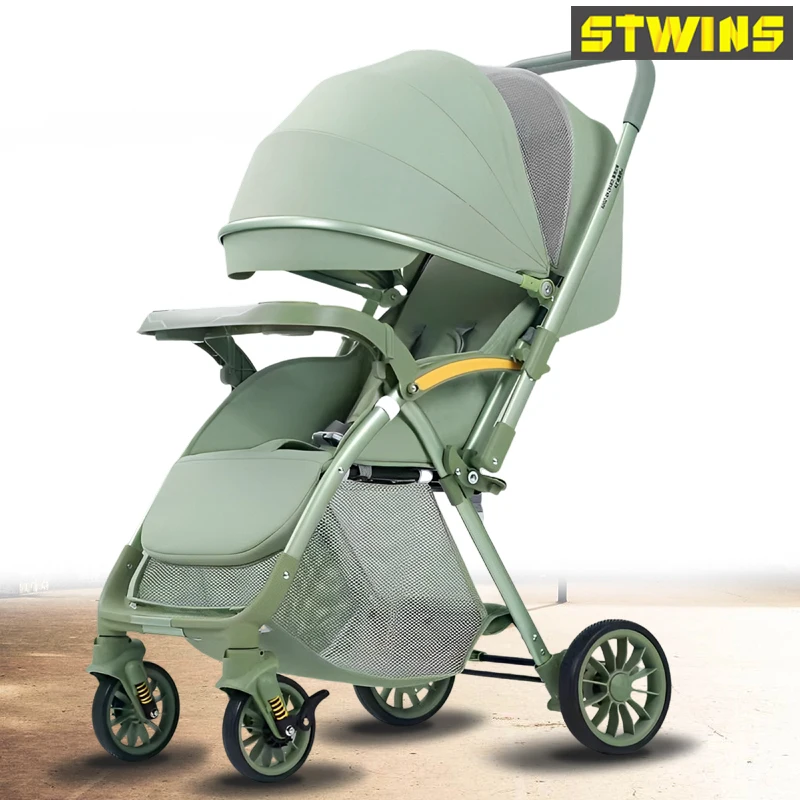 Detachable combination twin stroller two-way sitting can lie down light folding newborn double child stroller