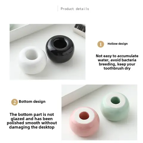 2 पीस/पैक मिनी सिरेमिक हस्तनिर्मित टूथब्रश होल्डर स्टैंड बाथरूम वैनिटी काउंटरटॉप्स, टूथब्रश हेड और ऑफिस पेन होल्डर के लिए 10 best sales टूथब्रश स्टैंड - №10