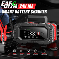 Portable 10A/20A Charger for Start-Stop Batteries Auto Repair & Quick Charge for 12V/24V AGM LiFePO4 Car, Truck, Motorcycle