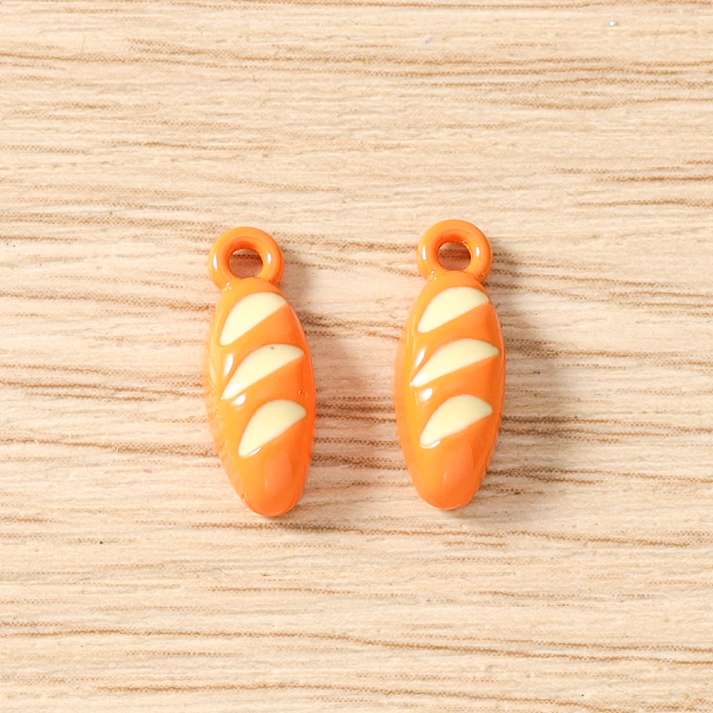 5 Stück Gemischte Niedliche Lebensmittel-Anhänger, Emaille-Kuchen- und Brot-Charms für die Herstellung von Ohrringen, Halsketten, Armbändern, DIY-Bastelarbeiten und Schmuckzubehör – Detail 5