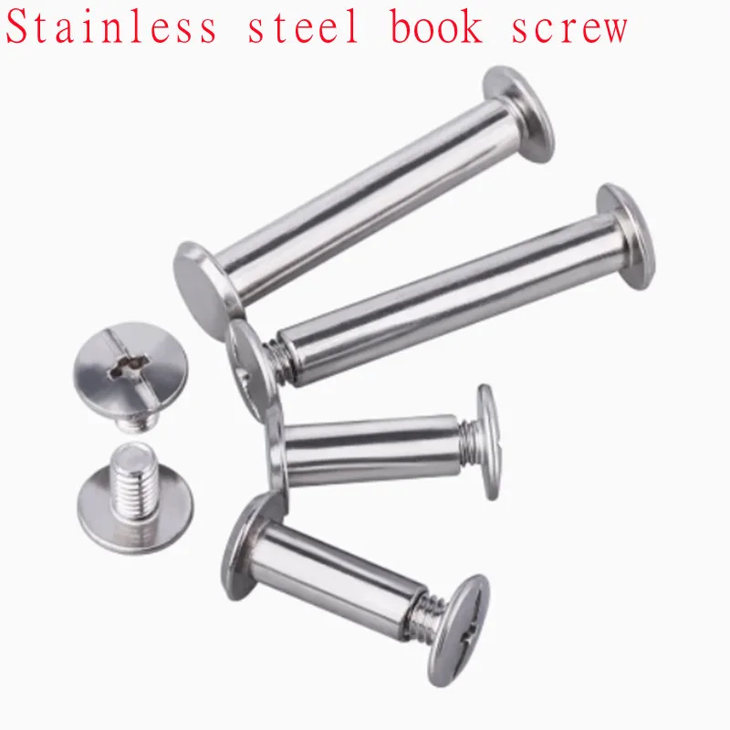 20pcs D5(m4) D4(m3) Stainless Steel Binding Chicago Screws Studs Rivets Slotted Belt Book Screw For Diy Photo Album Desk