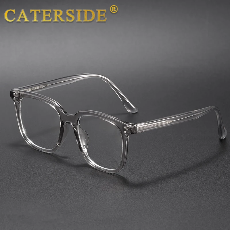 CATERSIDE Fashion Men's Optical Eyeglass Frame Fashion Cellulose Propionate Temple Tips Glasses Frame Women's Decorative Eyewear