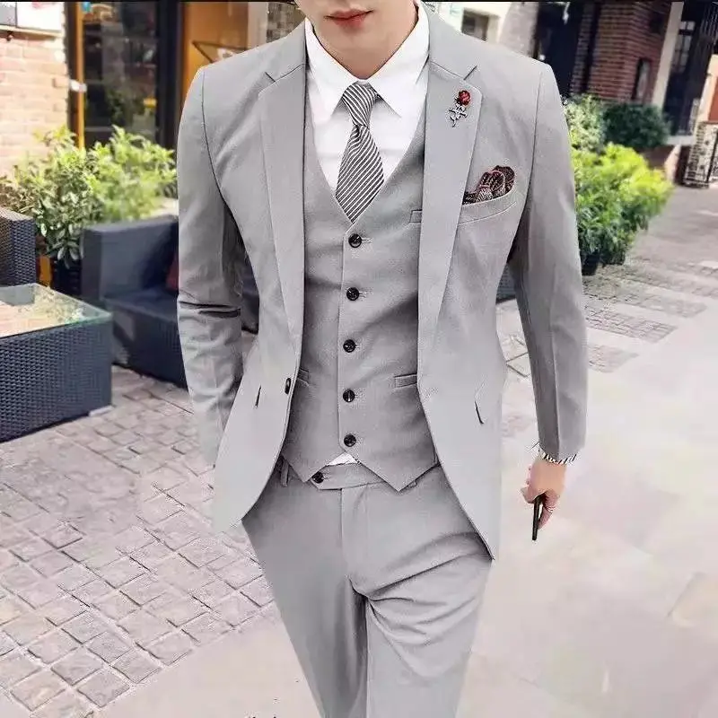 Men's suit set three piece slim fit spring and autumn professional business suit single piece top jacket men's clothing  jacket