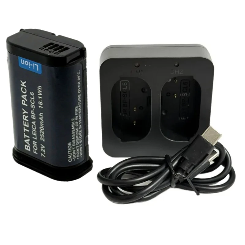New 7.2V 2520mAh 18.1Wh Rechargeable Li-ion Camera Battery BP-SCL6 Fit for Leica Q2 Q3 43 SL2 SL2S Replaces BP-SCL4 Accessories