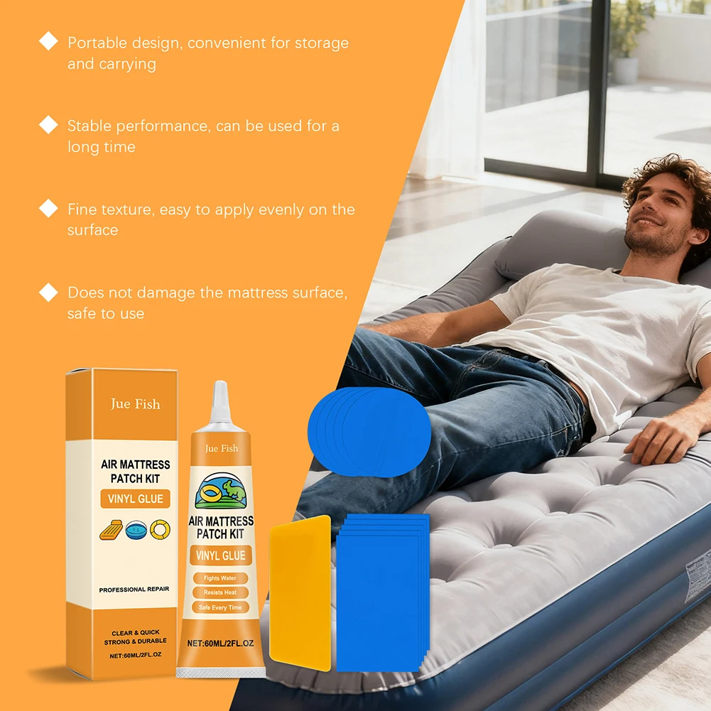 Airs Mattress Repair Patch Kit Airs Mattress Patch Kit Portable Water-Resistant Repair Kit For Home Camping