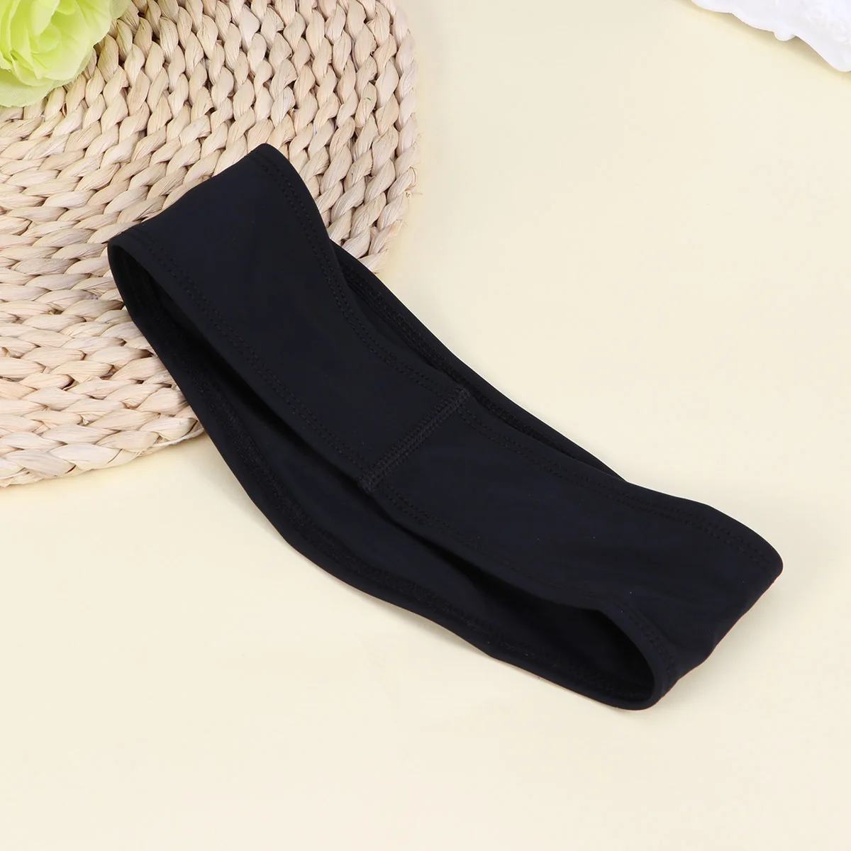 

Yoga Headband for Women Cloth Sweatband Adjustable Makeup Wrap Reusable Spa Fitness Running Headband Black