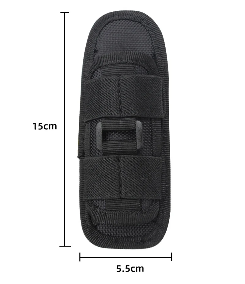 Étui de lampe de poche en nylon pour la chasse à la poussière en plein air, étui rotatif pour ceinture, torche portable, support de couverture, poudres