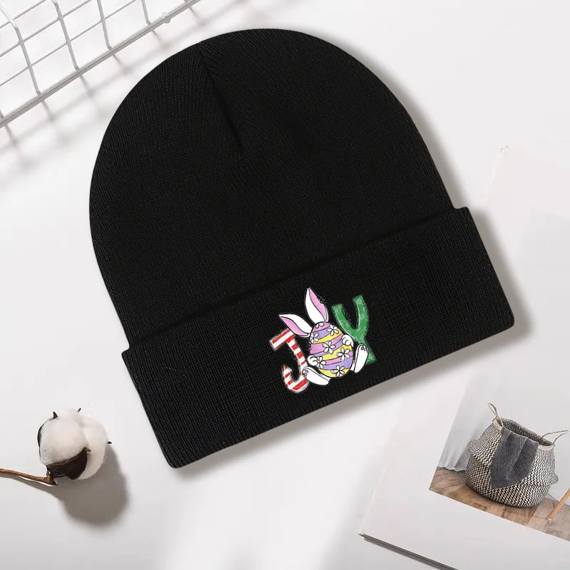 

Autumn Winter New Outdoor Trendy Fashionable Personality Versatile Cartoon Print Warm Knitted Hat Outdoor Must-Have Wool Hat