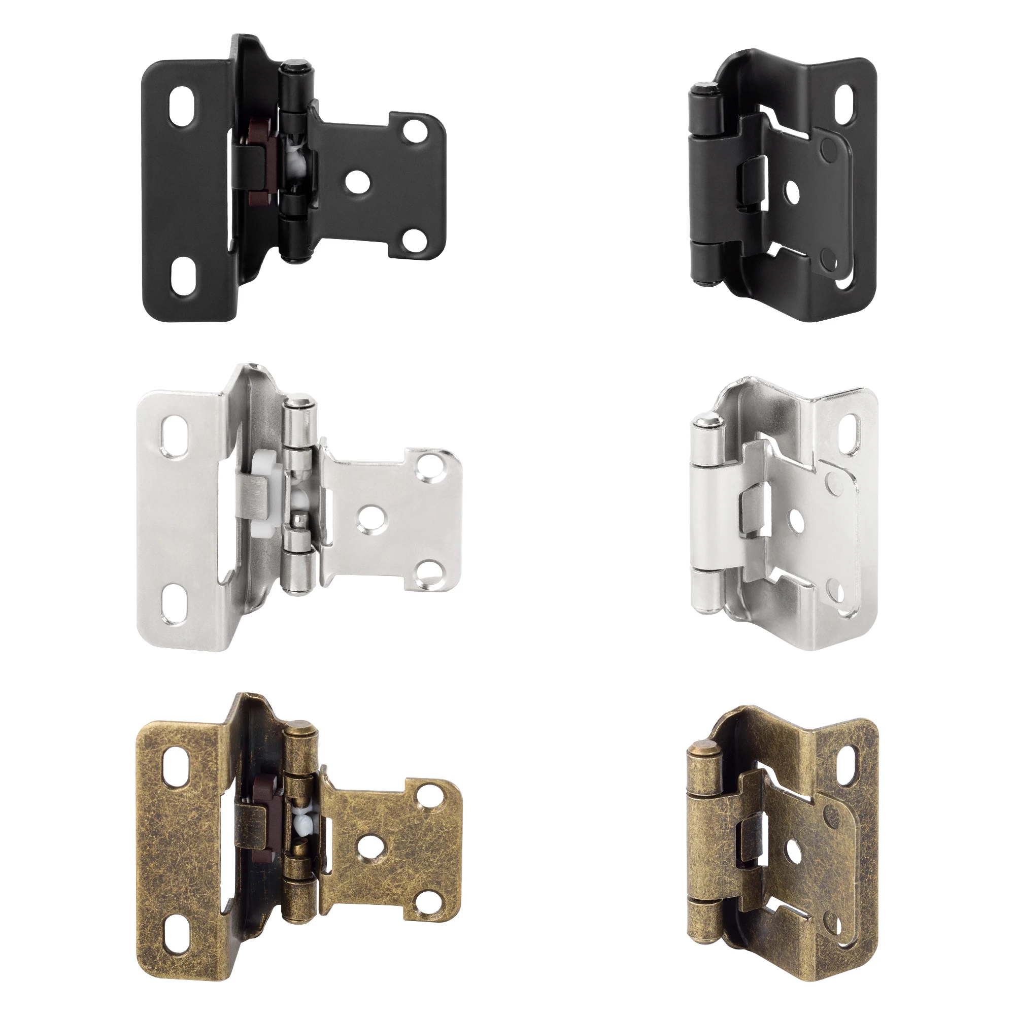 Metal Black Silent Slamming Hinges Wooden Cabinet Door Hinge Heavy Duty Antique Hinge for Vintage Furniture Kitchen Cupboard