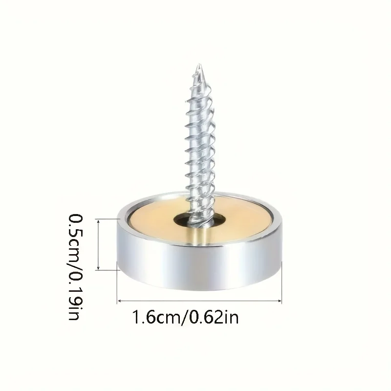 8 pieces of brass decorative screw caps, 16mm - suitable for mirrors, coffee tables and glass furniture