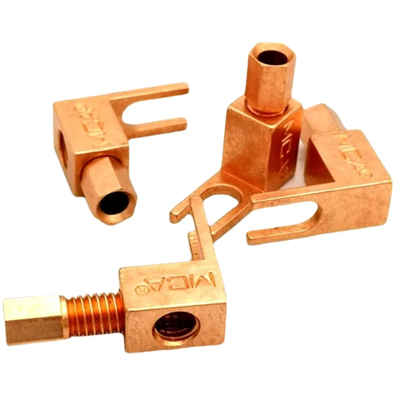 4Pcs HiFi Audio Adapter Screw Speaker Cable Banana Male Connector Pure Copper U Shape Fork Spade Plugs