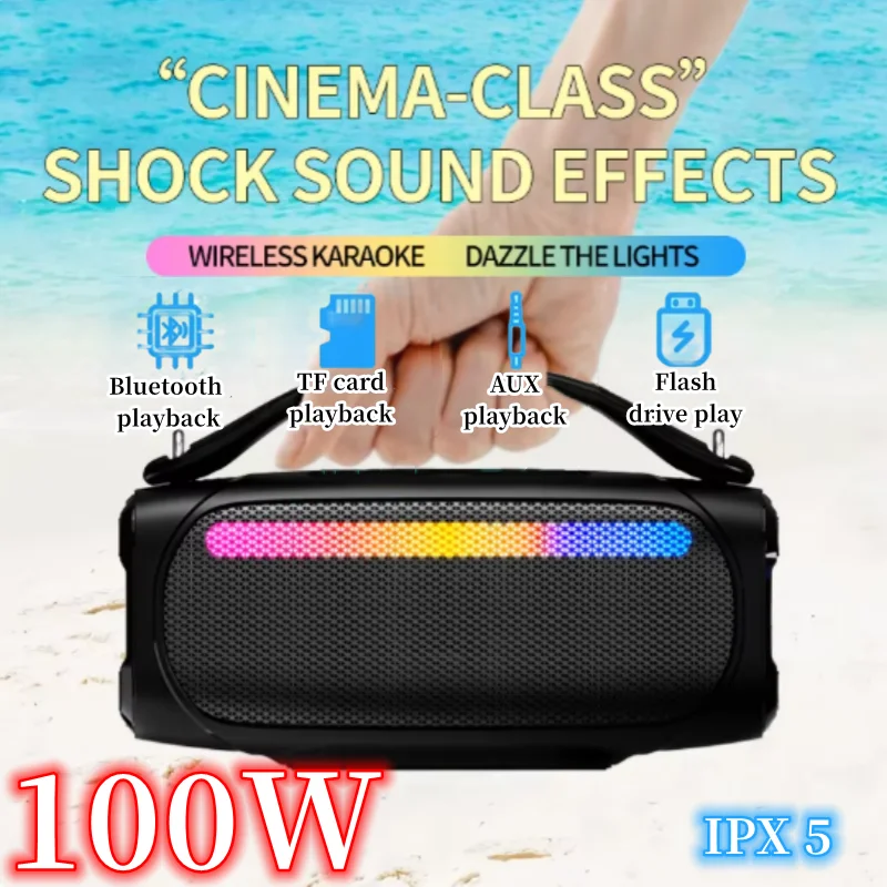 

100W Portable Wireless High-Power Big Music Box Outdoor Super Bass Powerful Party Home Theater Caixa De Som Bluetooth Speaker