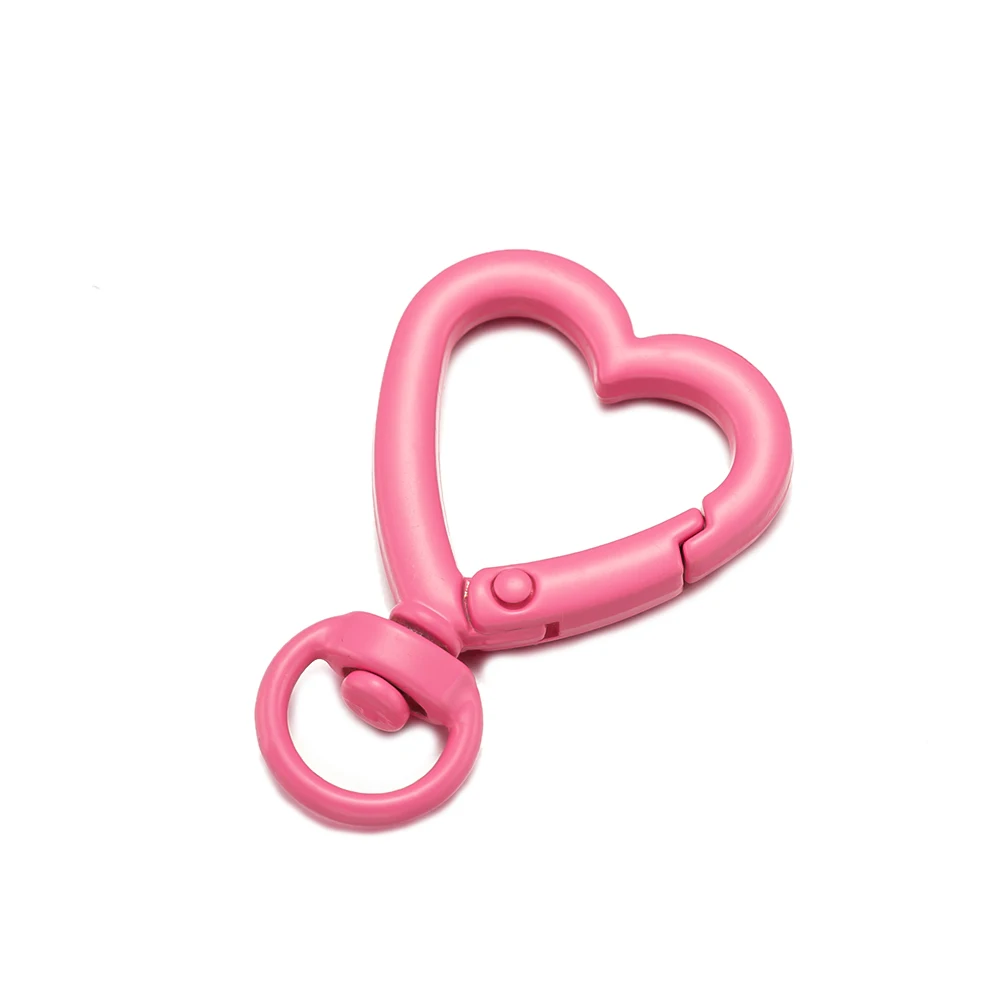 5pcs Metal Heart Swivel Lobster Claw Clasp Trigger Spring Keyring Buckle Snap Hook for DIY Keychain Jewelry Making Bag Accessory