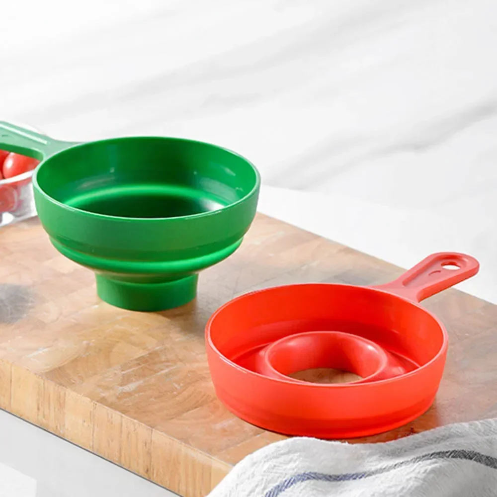 Plastic Canned Funnel Wide Mouth Funnel Jars Folding Funnel with Long Neck Liquid Filling Funnels Household Kitchen Gadget