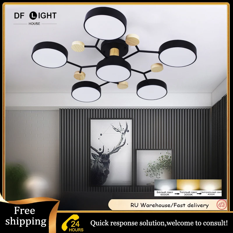 

Scandinavian ceiling chandelier bedroom ceiling light living room LED lights dining room ceiling lamp home decor light fixture