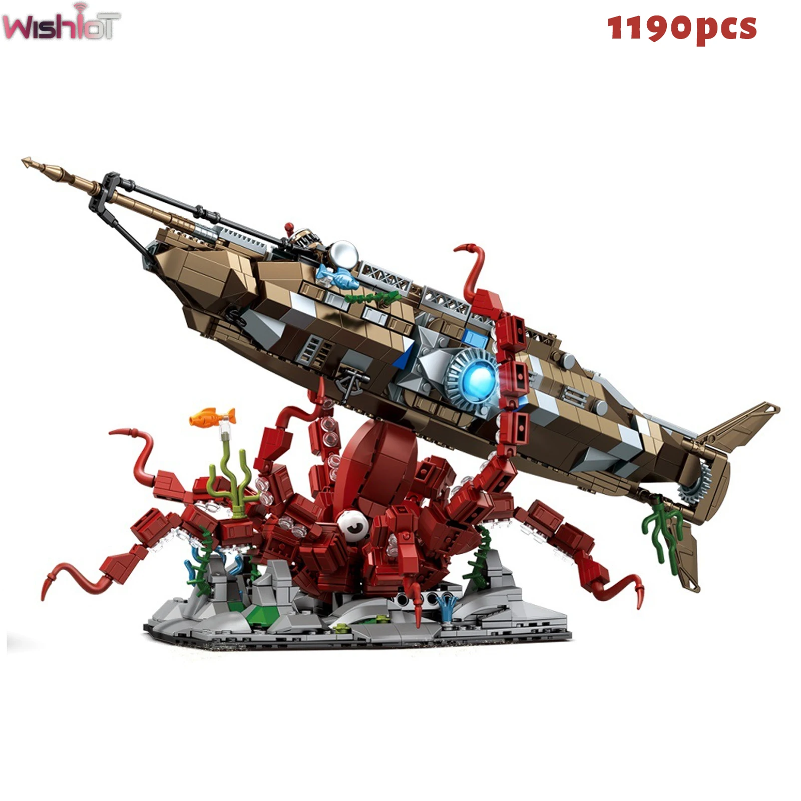 

DK7078 Submarine Model Building Blocks Deep Sea Scene Octopus Monster Creative Desktop Ornaments Boys Toys Gifts 1190PCS Bricks