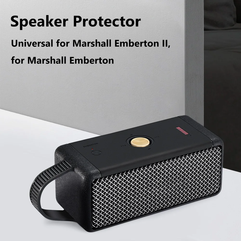 For Marshall Emberton II/Emberton Bluetooth Speaker Silicone Protective Case Portable Dustproof Foldable Anti-fall Speaker Cover