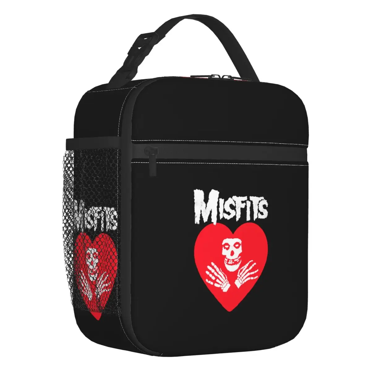 Love Misfits Skull Insulated Lunch Bag for Women Portable Heavy Metal Rock Cooler Thermal Lunch Tote Kids School Children