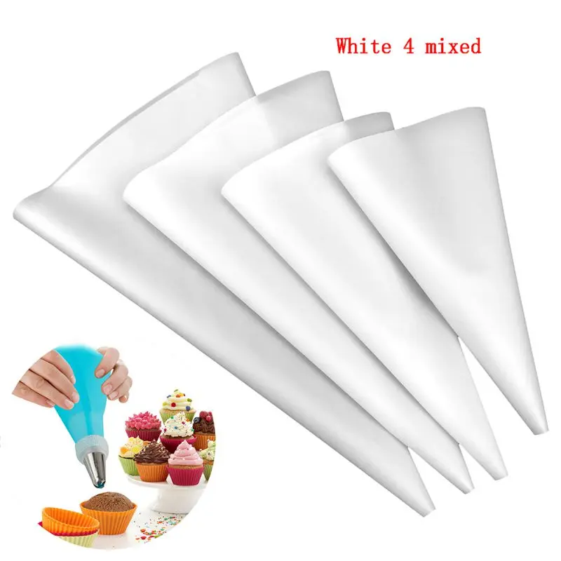 4PCS Disposable Pastry Bags Cake Cream Decoration Kitchen Living Food Preparation Bags Cup Cake Piping Tools Baking Accessories