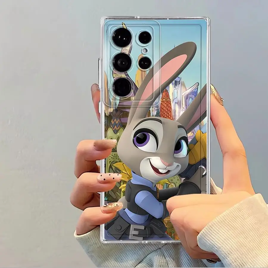 Disney Judy Nick Soft Phone Cover Case for Samsung Galaxy S22 FE Note 20 Ultra 10 S25 Edge S20 Plus S21 S23 Ultra S24
