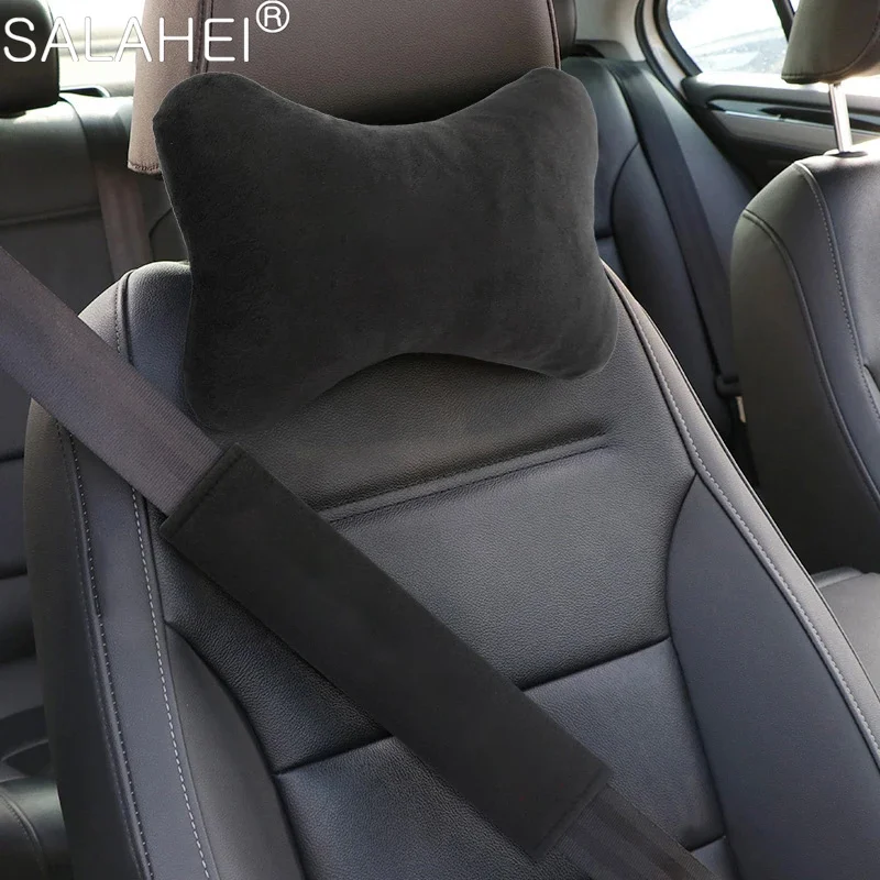 

Car Safety Belt Shoulder Pads Headrest Neck Pillow For Land Rover Discovery Range Rover Evpque Defender Velar Freelander Sport