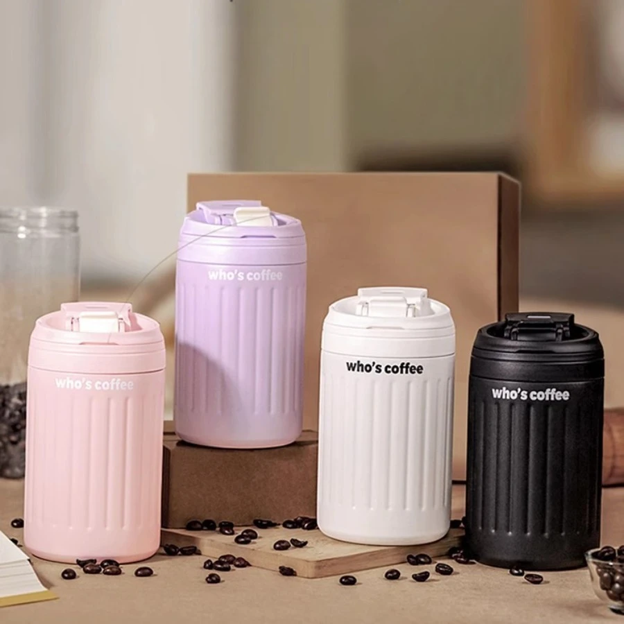 

Stainless Steel Insulated Mug Student Straw Water Bottle Simple ins Double Drink Coffee Mug Portable Handheld Mugs