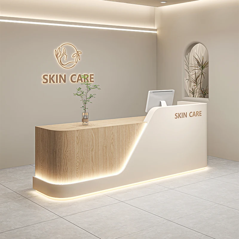 

Checkout White Front Desk Reception Counter Design Long Classic Reception Desks Beauty Salon Mostrador Recepcion Furniture