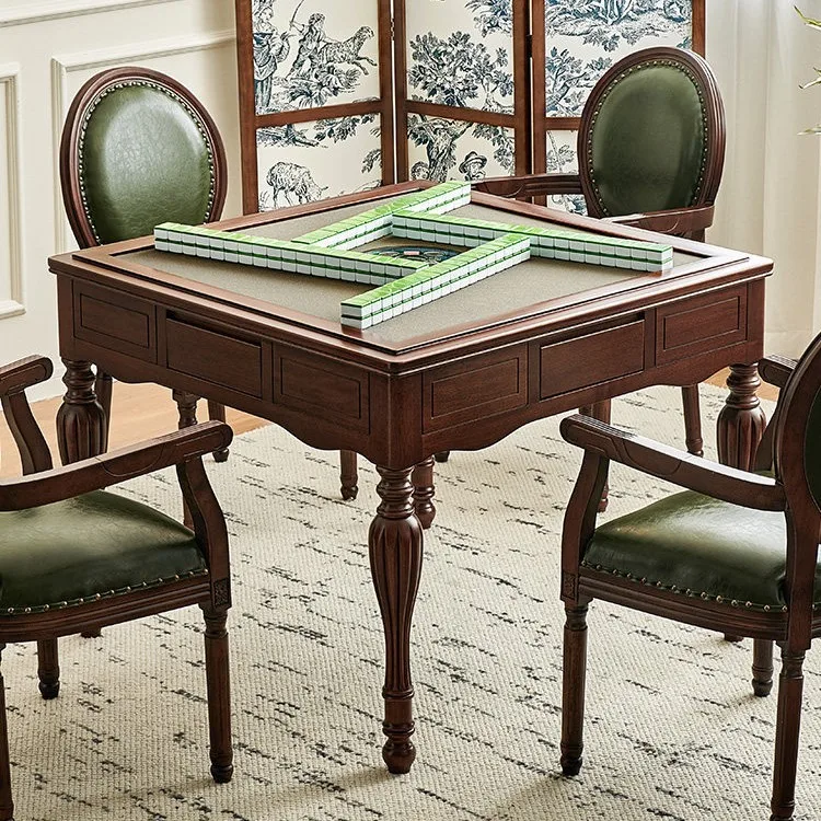 

American full solid wood mahjong table dining table dual-purpose integrated walnut automatic