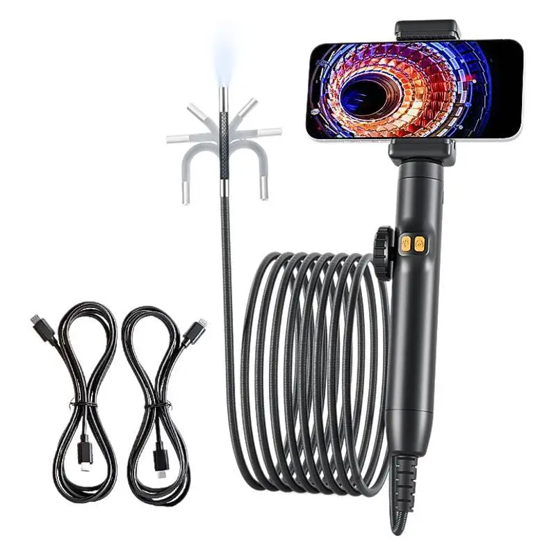 Industrial Automotive Borescope Inspection Camera Rotating Endoscope Portable Handheld Pipe Probe Tool for Phone Repair
